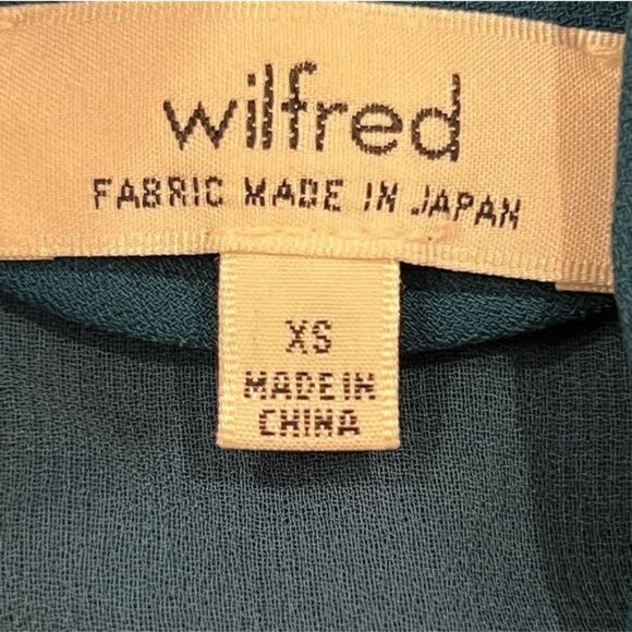 ARITZIA Wilfred Teal Flowy V-Neck Shift Monge Dress Size XS Sleeveless - Picture 6 of 7